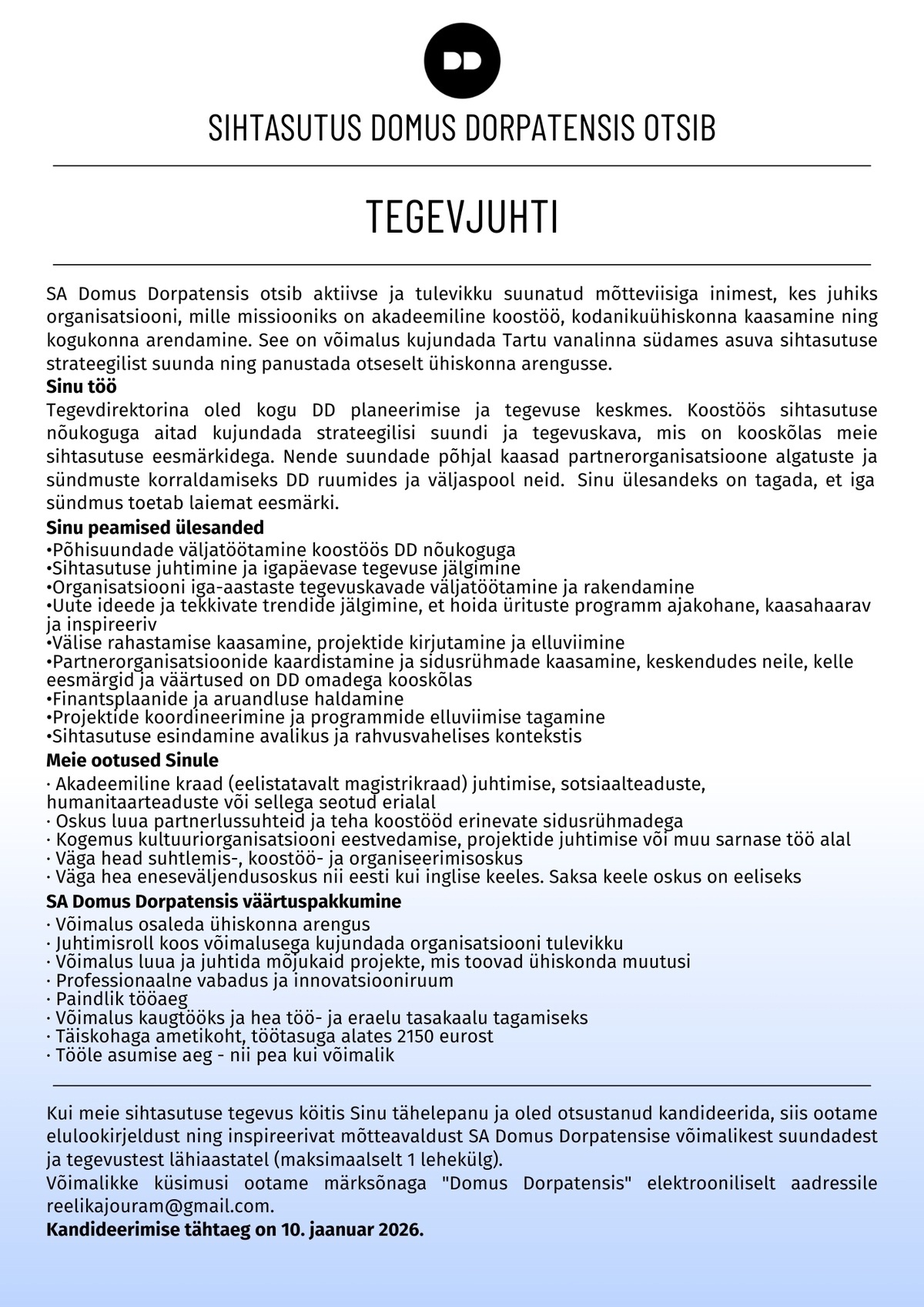 Domus Dorpatensis Tegevjuht