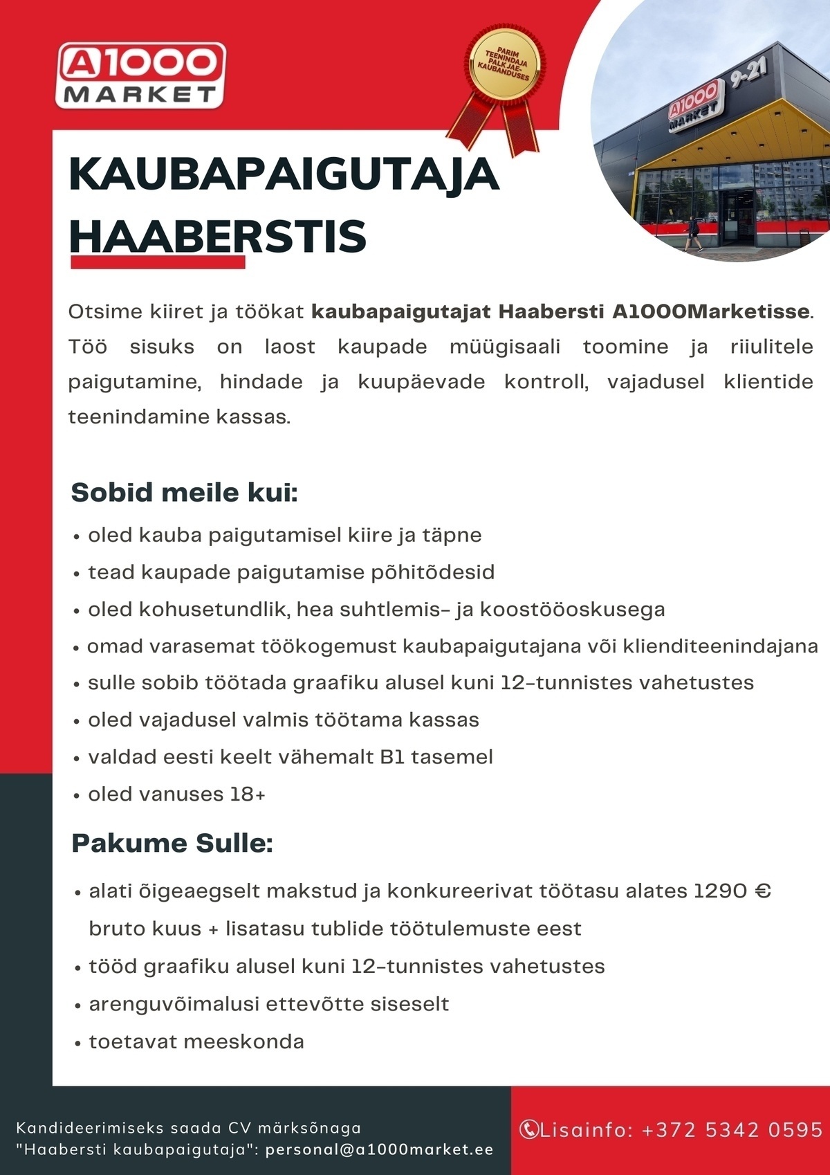 A1M OÜ - A1000Market Kaubapaigutaja Haaberstis