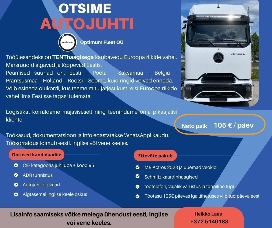 Optimum Fleet OÜ Autojuht