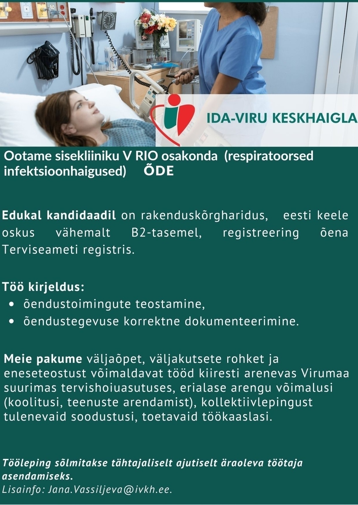Ida-Viru Keskhaigla SA Õde V RIO osakonda (respiratoorsed infektsioonhaigused)
