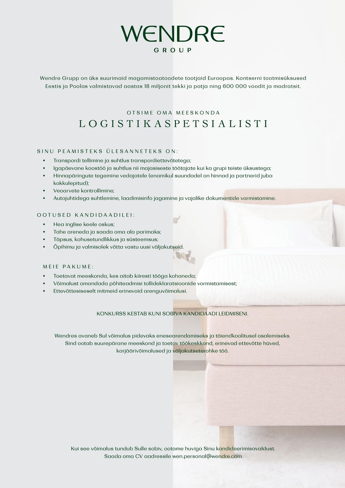 Wendre AS Logistikaspetsialist