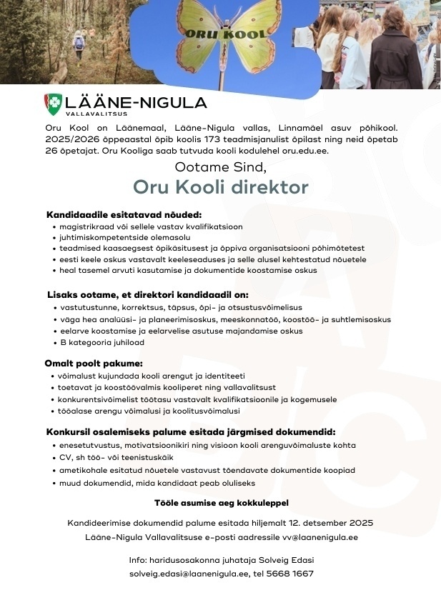 LÄÄNE-NIGULA VALLAVALITSUS Koolijuht