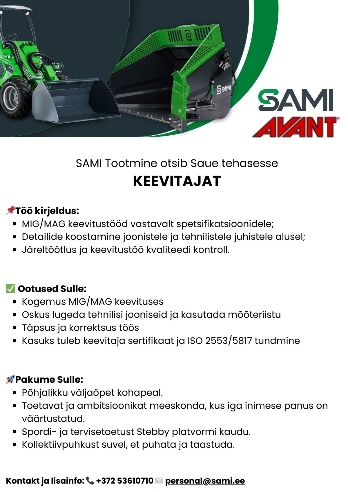 SAMI Tootmine AS Keevitaja