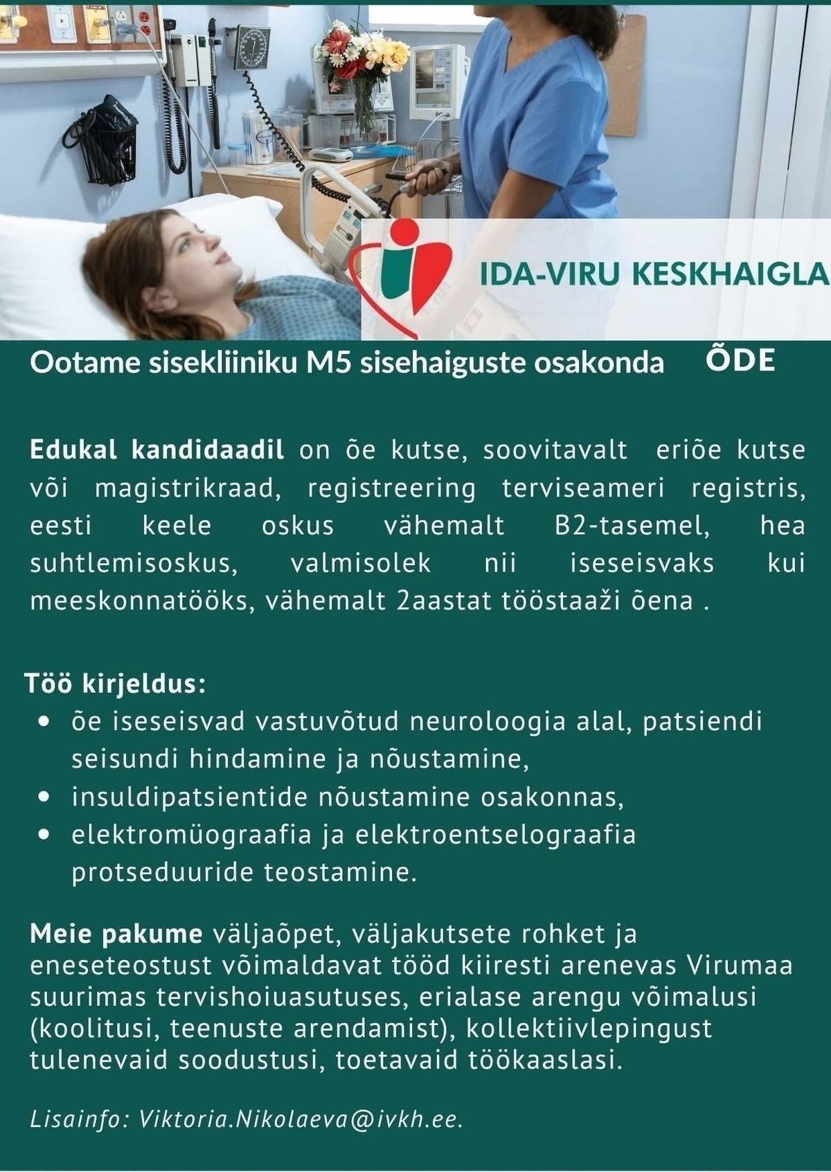 Ida-Viru Keskhaigla SA Õde sisekliiniku M5 sisehaiguste osakonda