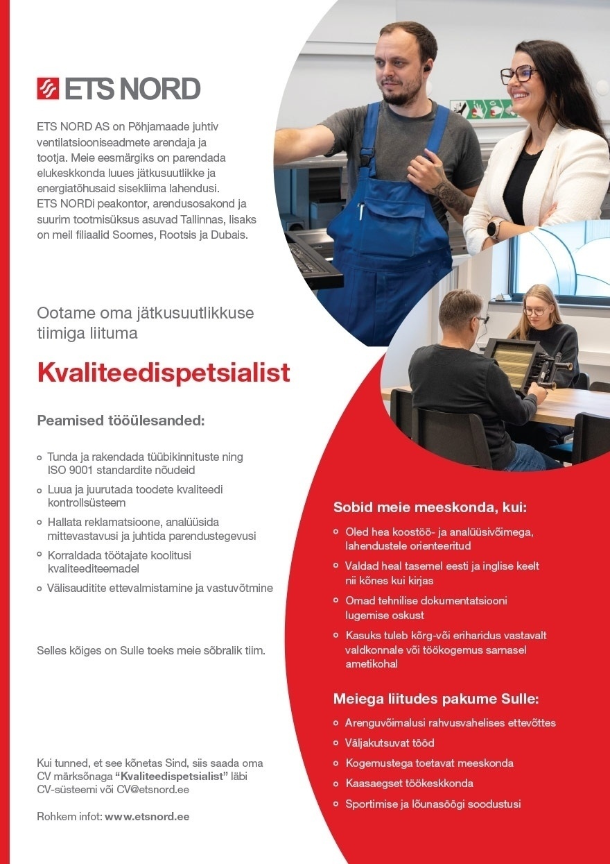 ETS NORD AS KVALITEEDISPETSIALIST