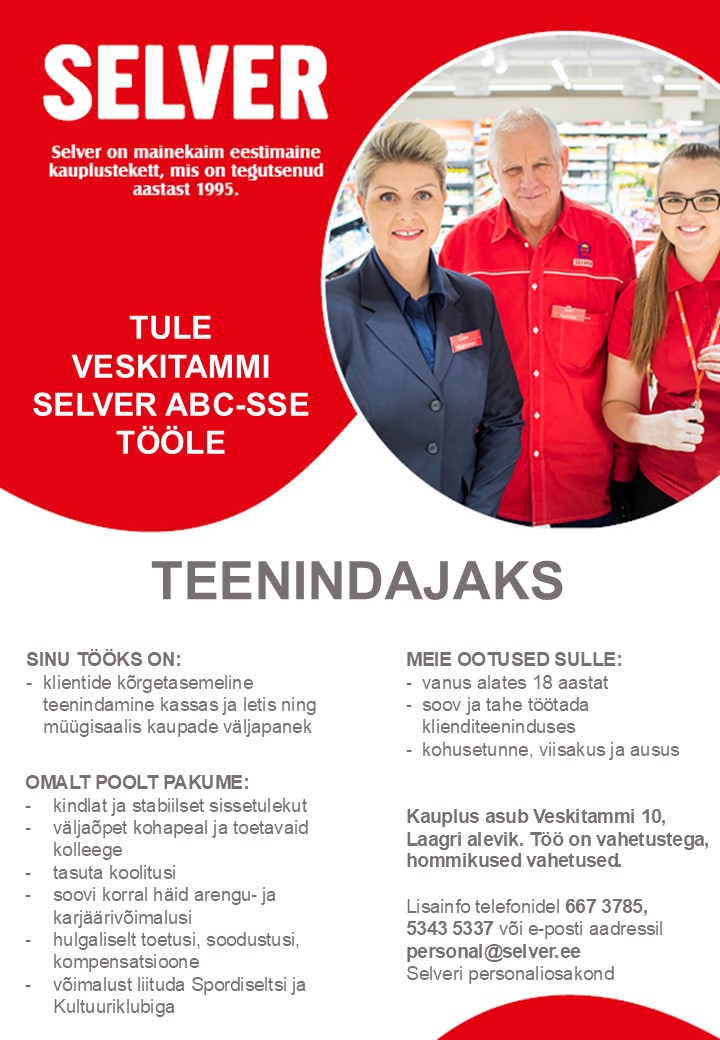 Selver Teenindaja Veskitammi Selver ABC-s