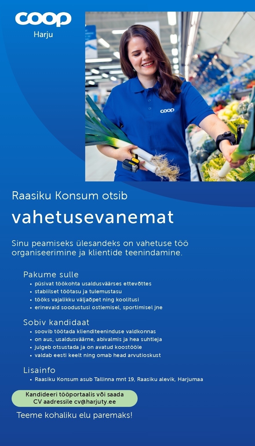 Harju Tarbijate Ühistu Vahetuse vanem Raasiku Konsumisse (Coop Harju)