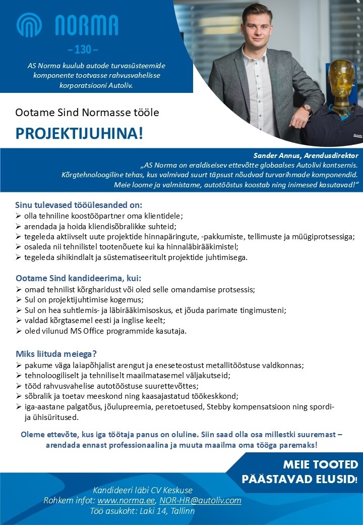 Norma AS Projektijuht