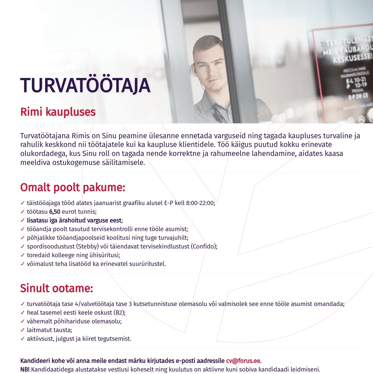 Forus Security AS Turvatöötaja Rimi kaupluses