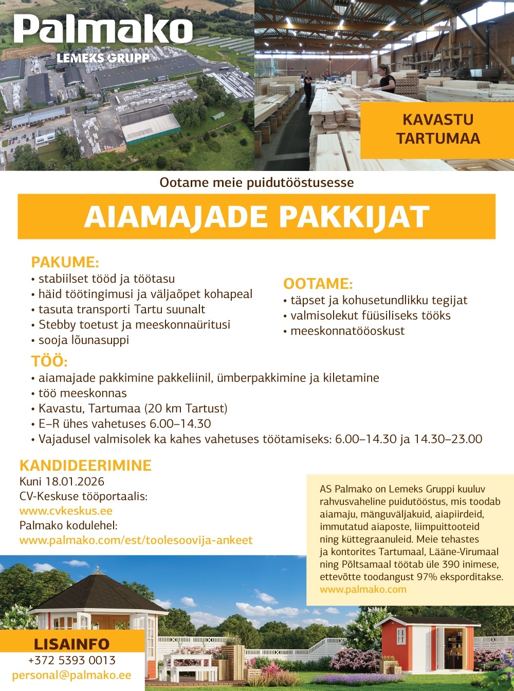 Palmako AS Aiamajade pakkija