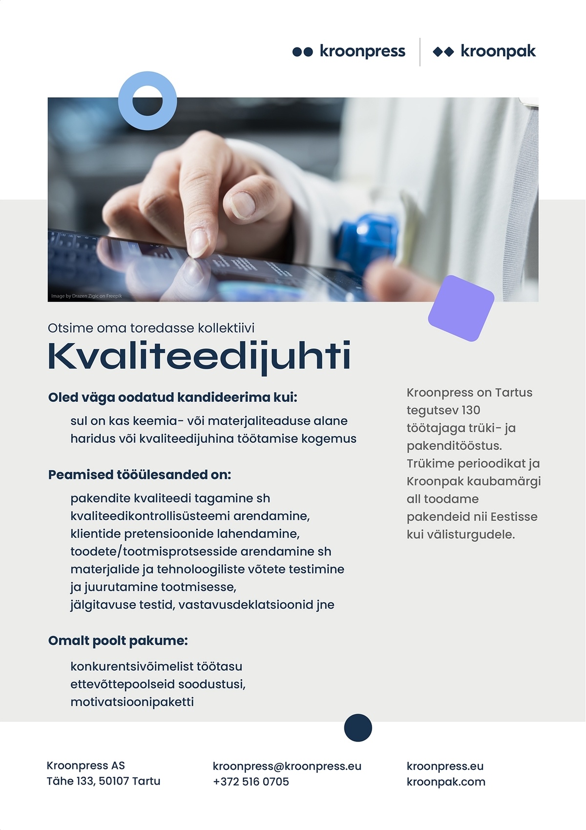 Kroonpress AS Kvaliteedijuht