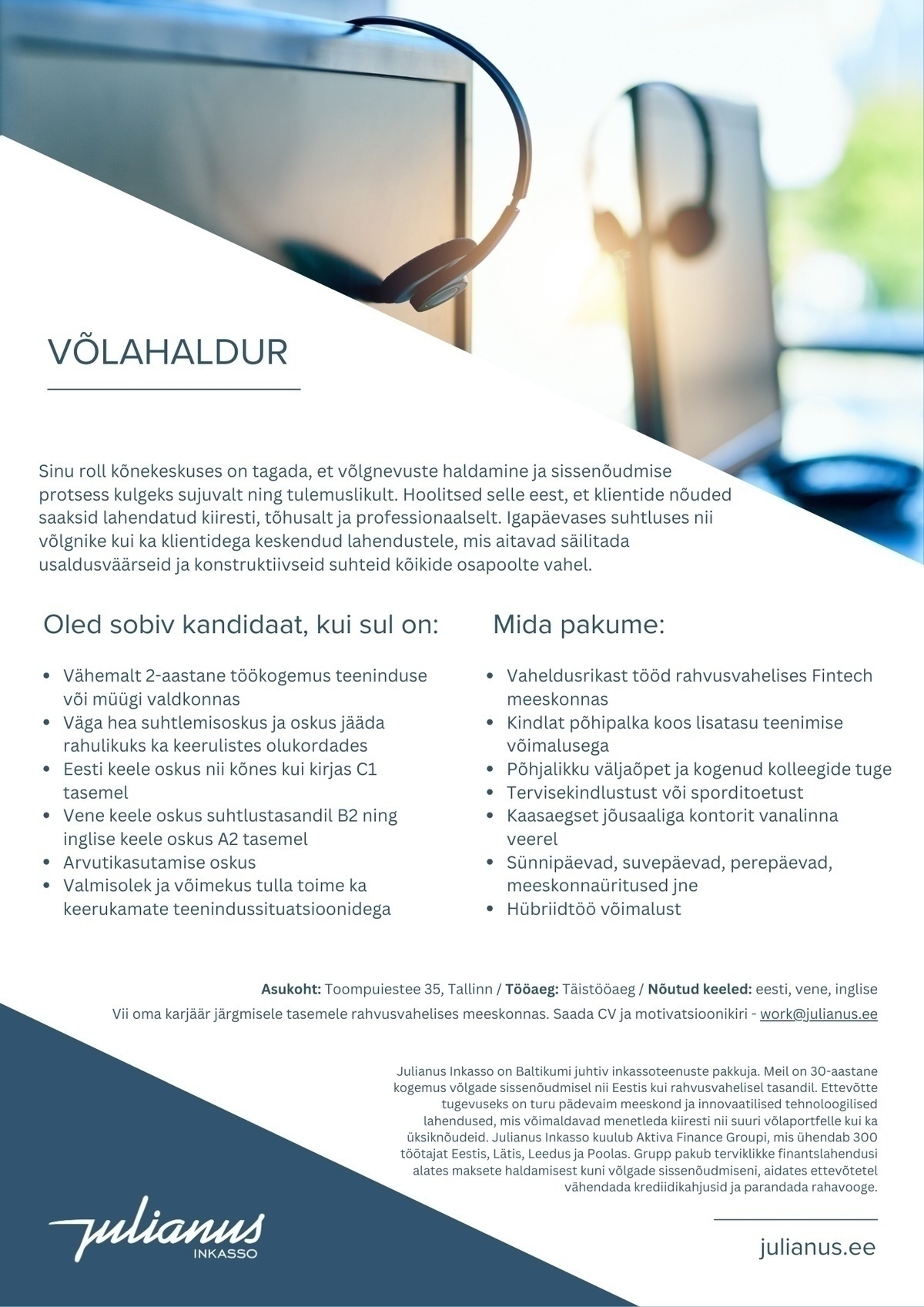 Julianus Inkasso OÜ Võlahaldur