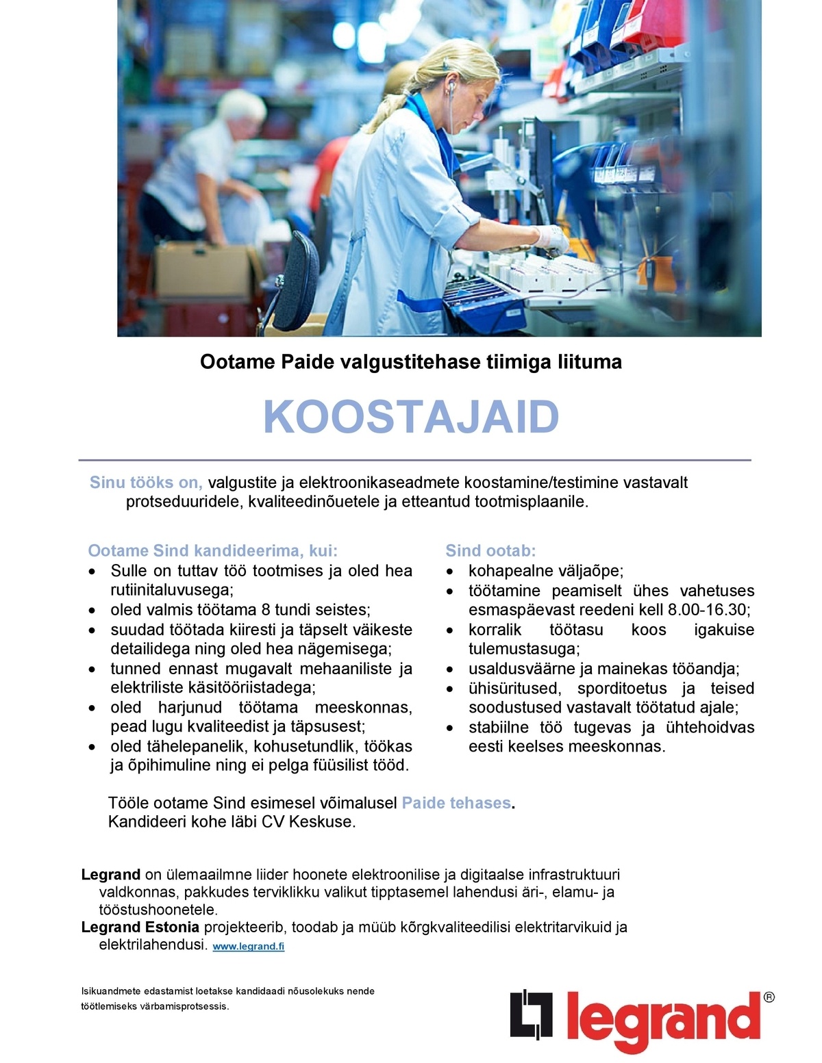 Legrand Estonia OÜ Koostaja