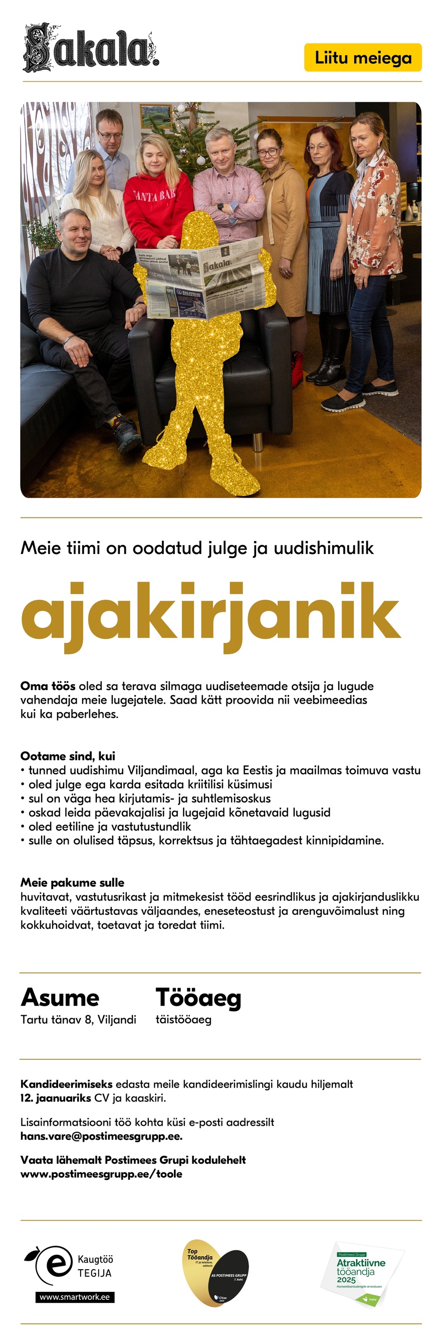 Postimees Grupp AS Sakala ajakirjanik