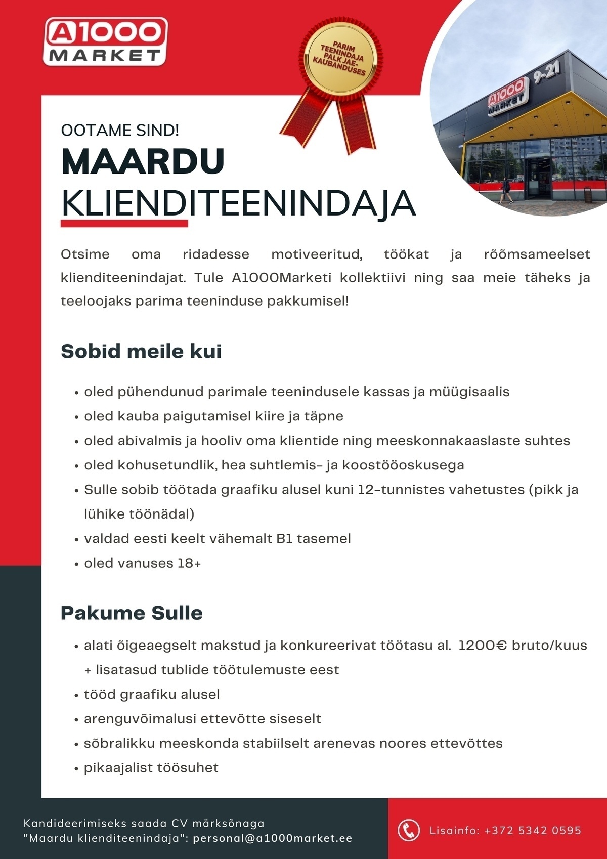 A1M OÜ - A1000Market Klienditeenindaja