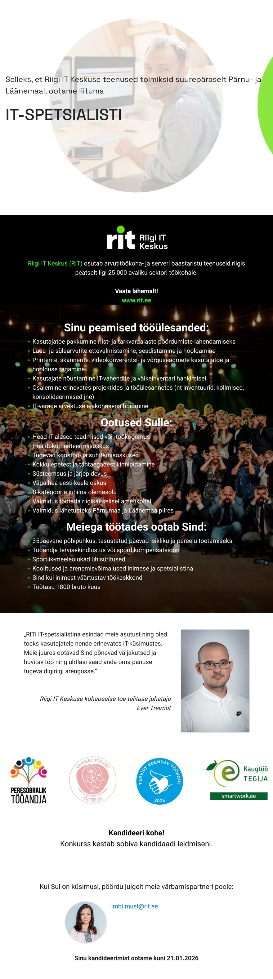 Riigi IT Keskus IT-spetsialist