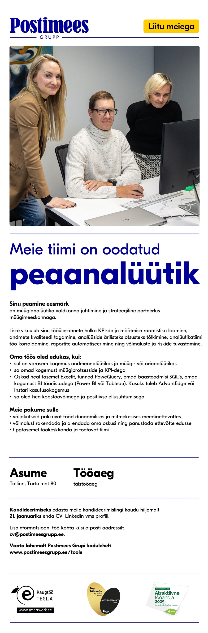 Postimees Grupp AS Peaanalüütik