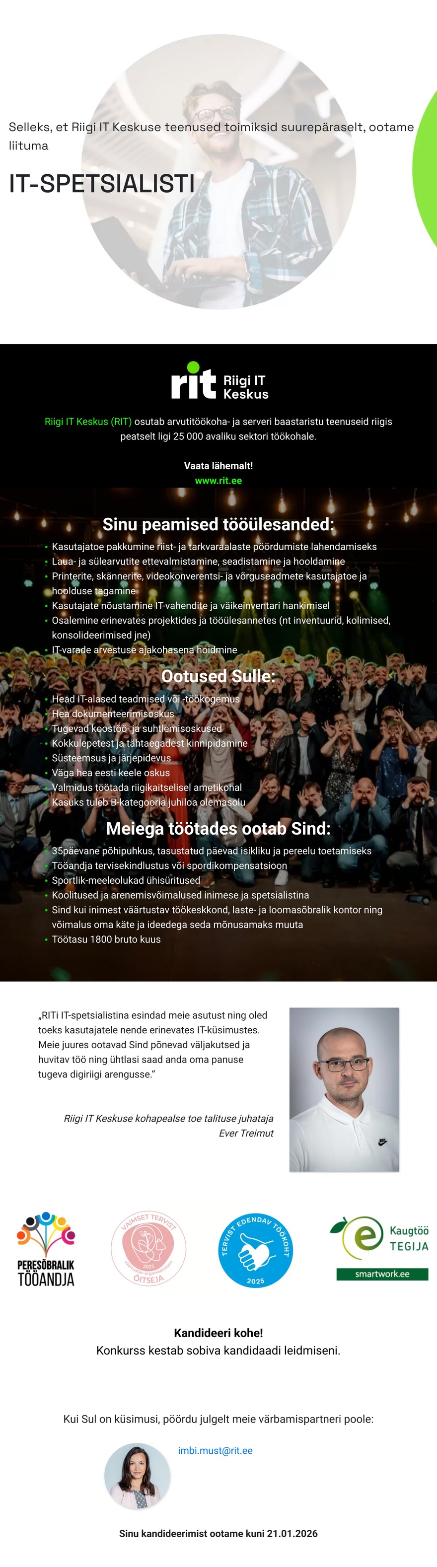 Riigi IT Keskus IT-spetsialist