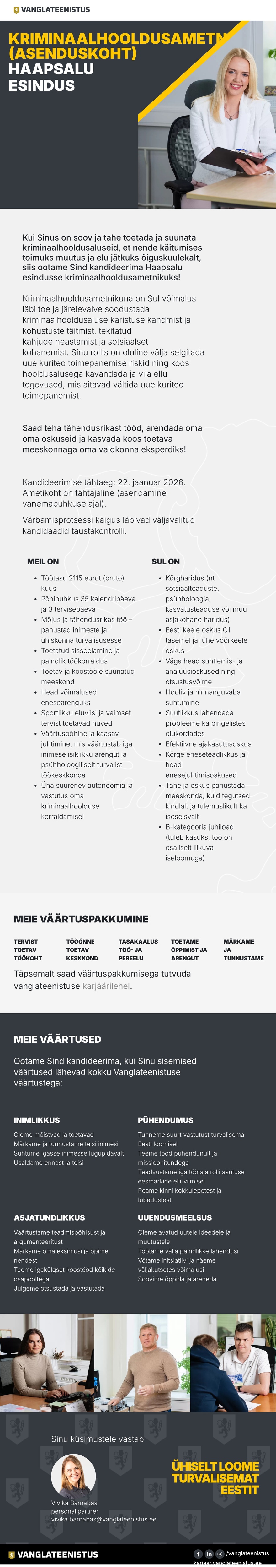 Kriminaalhooldus Kriminaalhooldusametnik