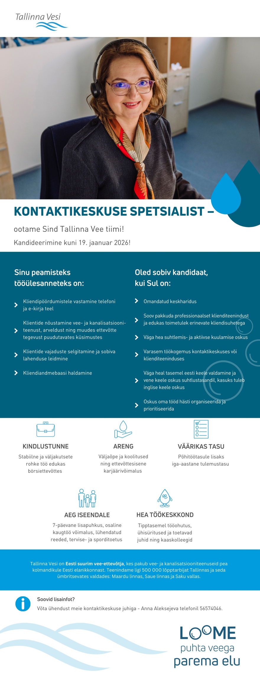 AS Tallinna Vesi Kontaktikeskuse spetsialist