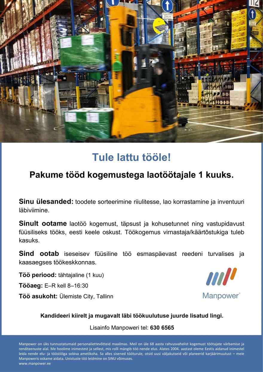 Manpower OÜ Laotööline