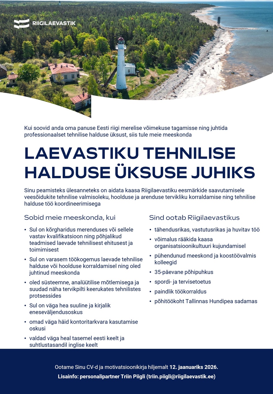 Riigilaevastik Laevastiku tehnilise halduse üksuse juht