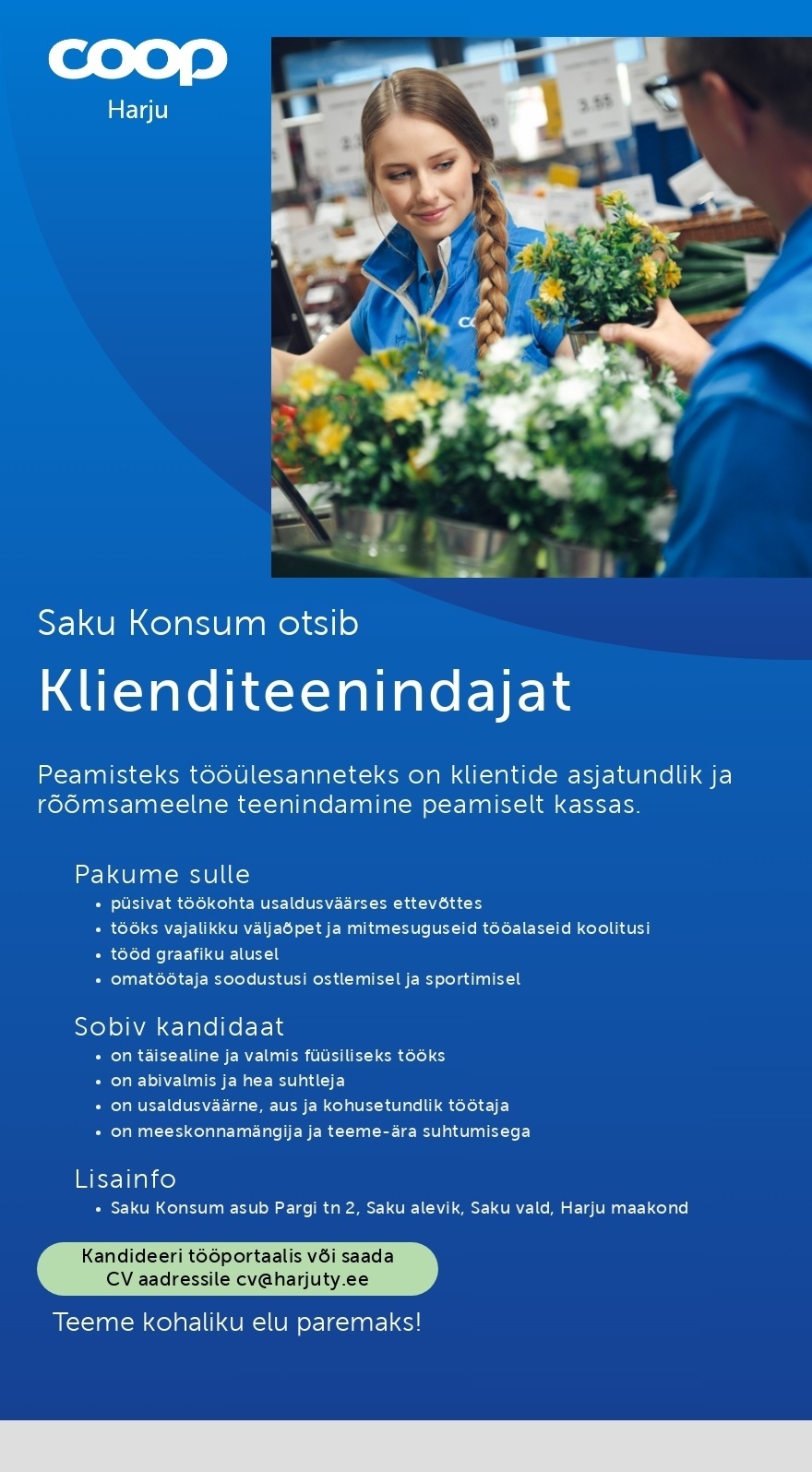 Harju Tarbijate Ühistu Klienditeenindaja Saku Konsumis (Coop Harju)