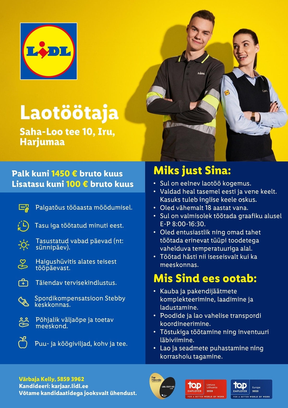 Lidl Eesti OÜ Laotöötaja (Saha-Loo tee 10, Iru)