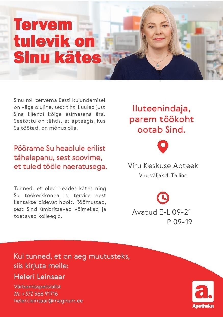 Apotheka Iluteenindaja Viru Keskuse Apteeki