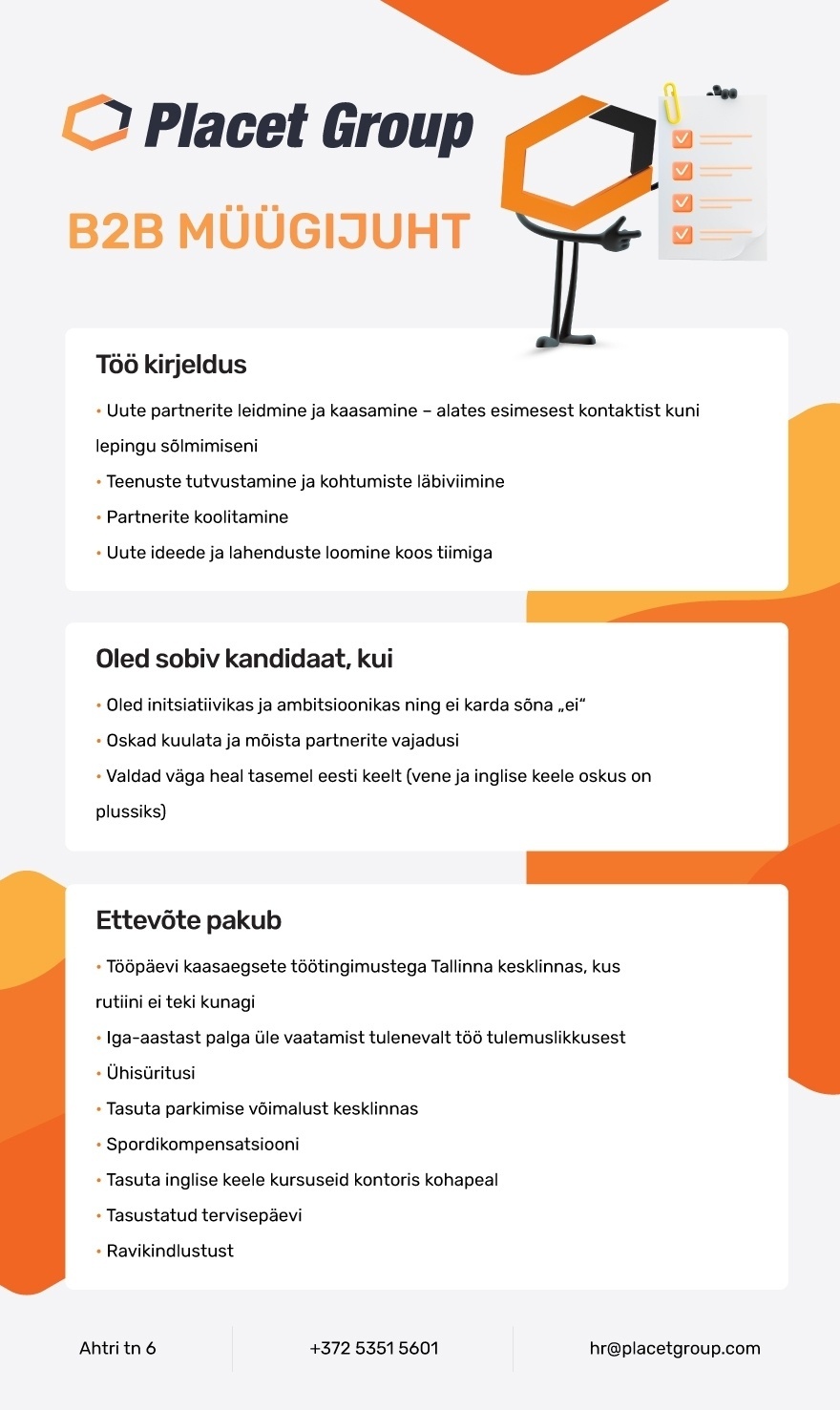 PLACET GROUP OÜ B2B MÜÜGIJUHT