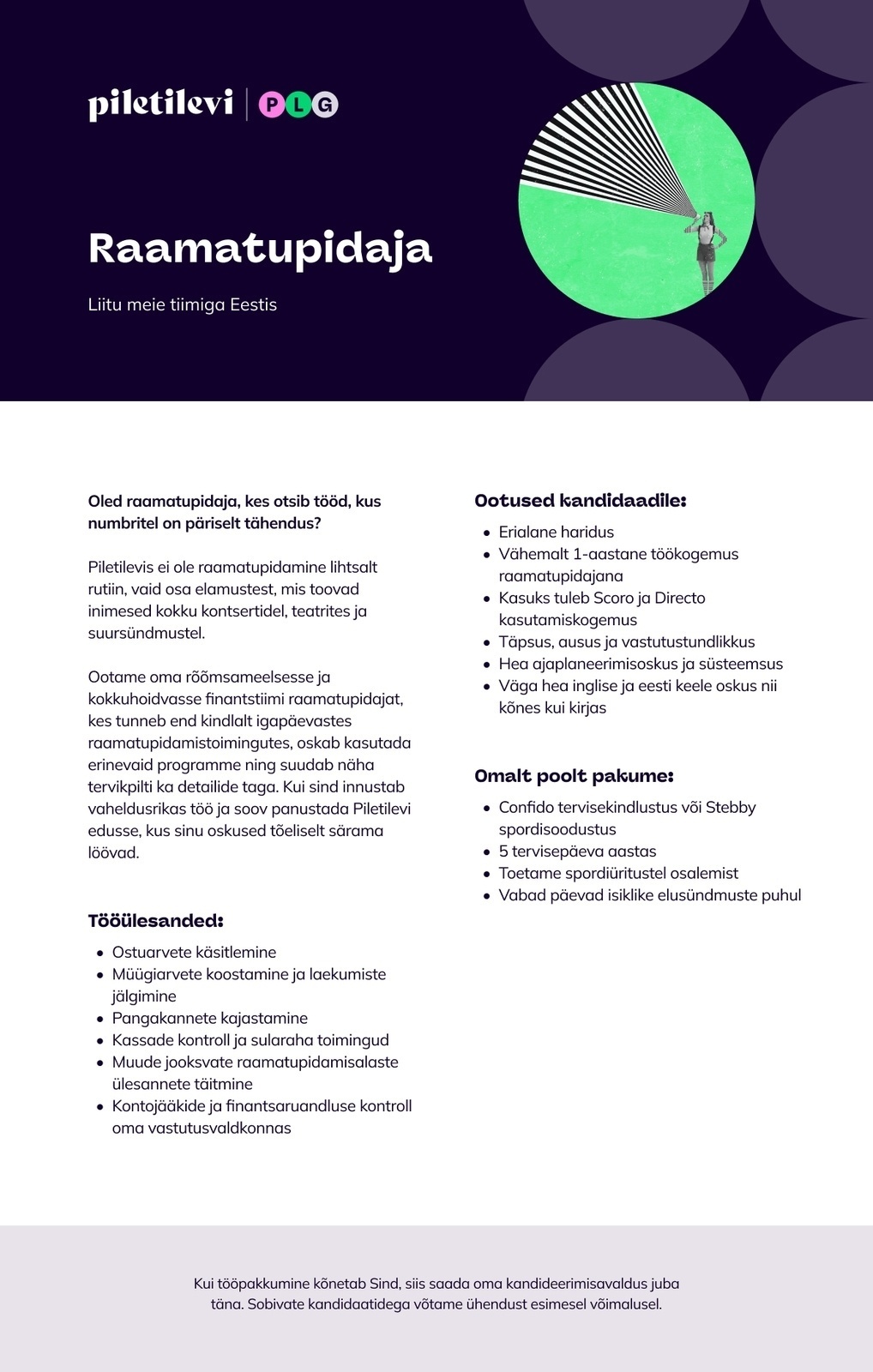 Piletilevi PLG AS Raamatupidaja