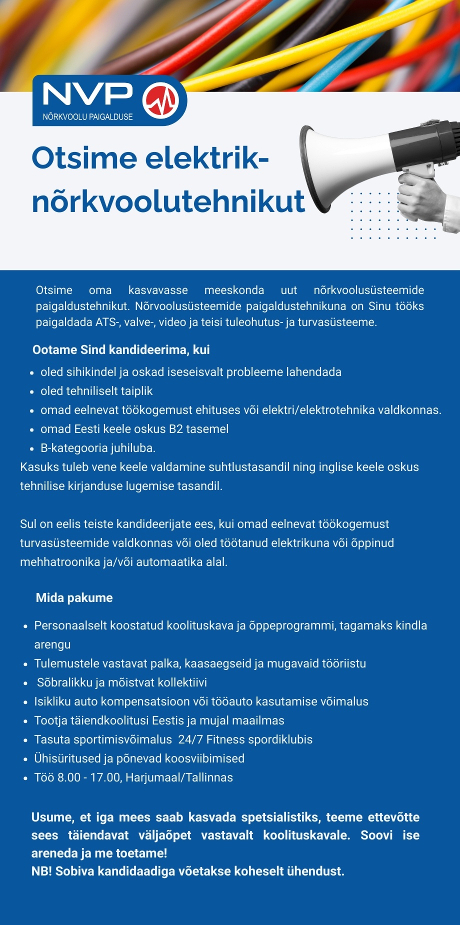 Nõrkvoolu Paigalduse OÜ Elektrik/nõrkvoolutehnik