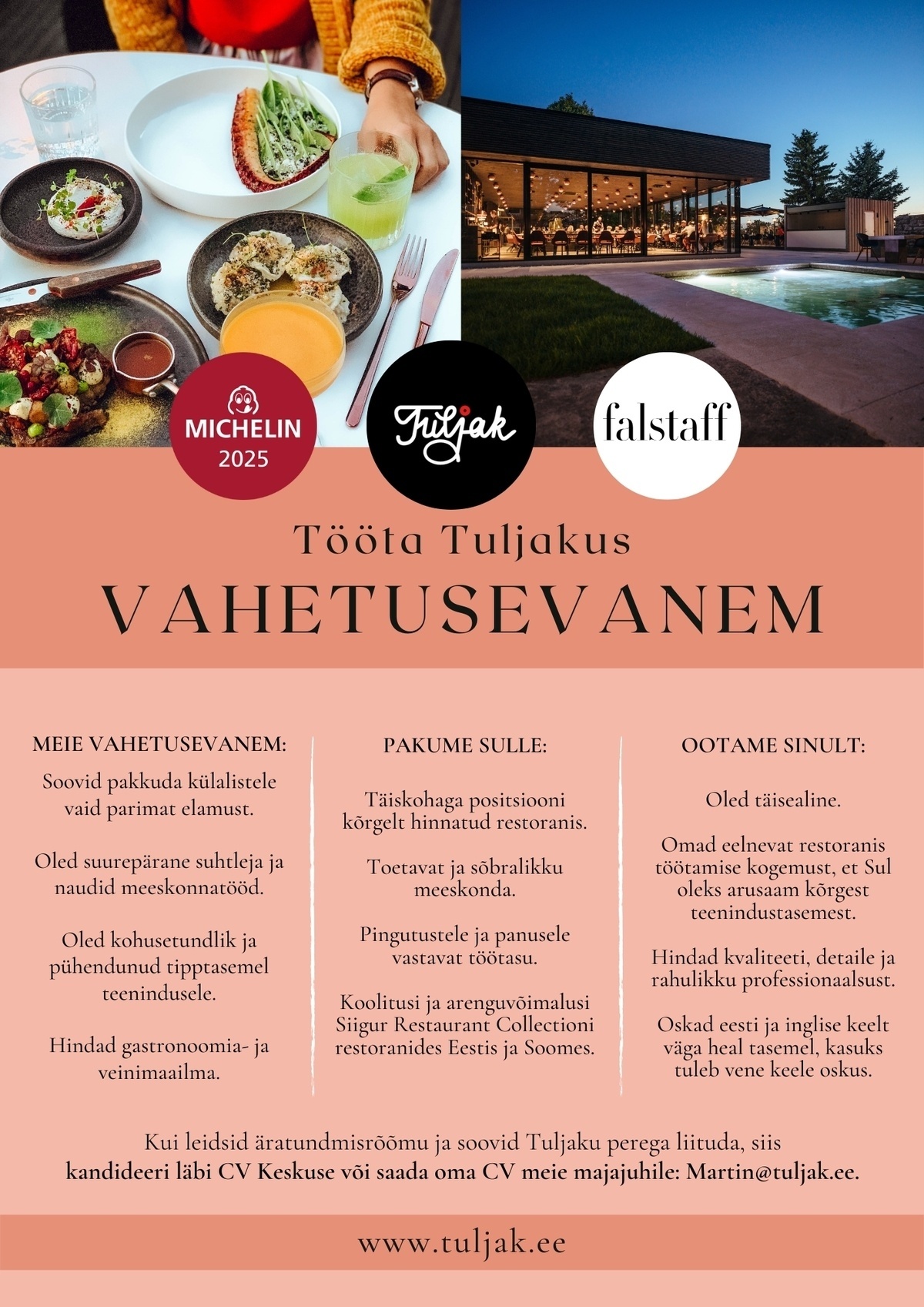 Tuljak VAHETUSEVANEM Tuljakusse