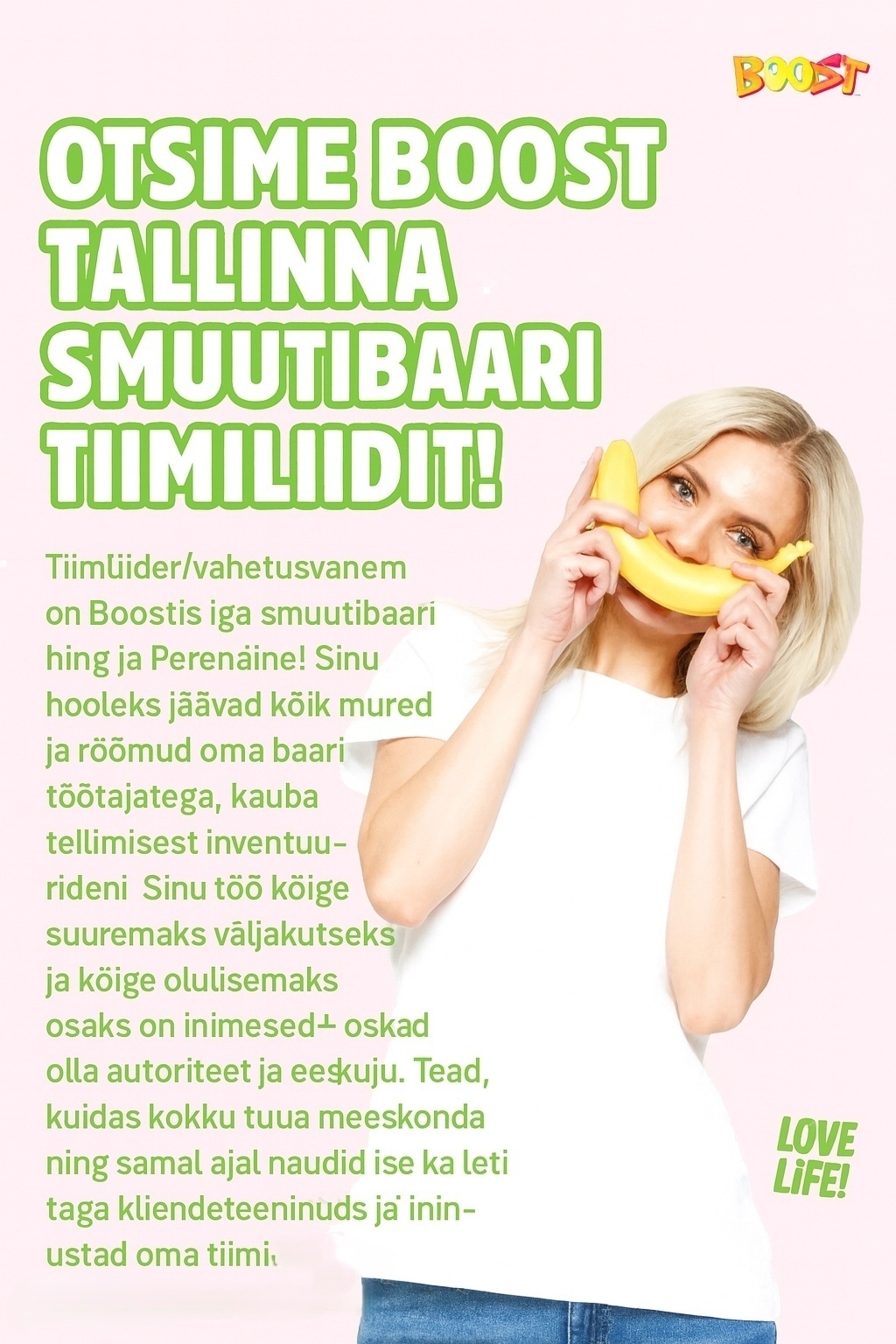 MEGAMAHLAD OÜ Tiimliider/vahetusvanem Tallinna Boostis
