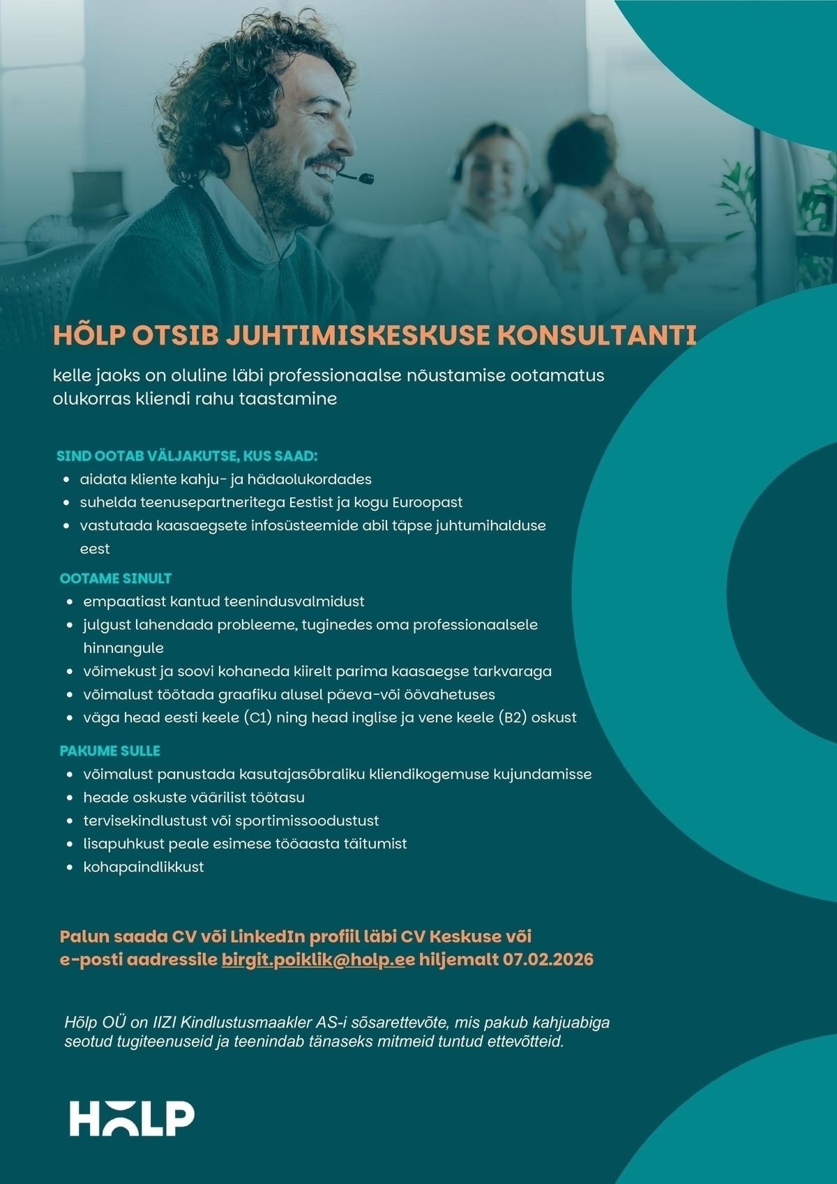 OÜ Hõlp Juhtimiskeskuse konsultant