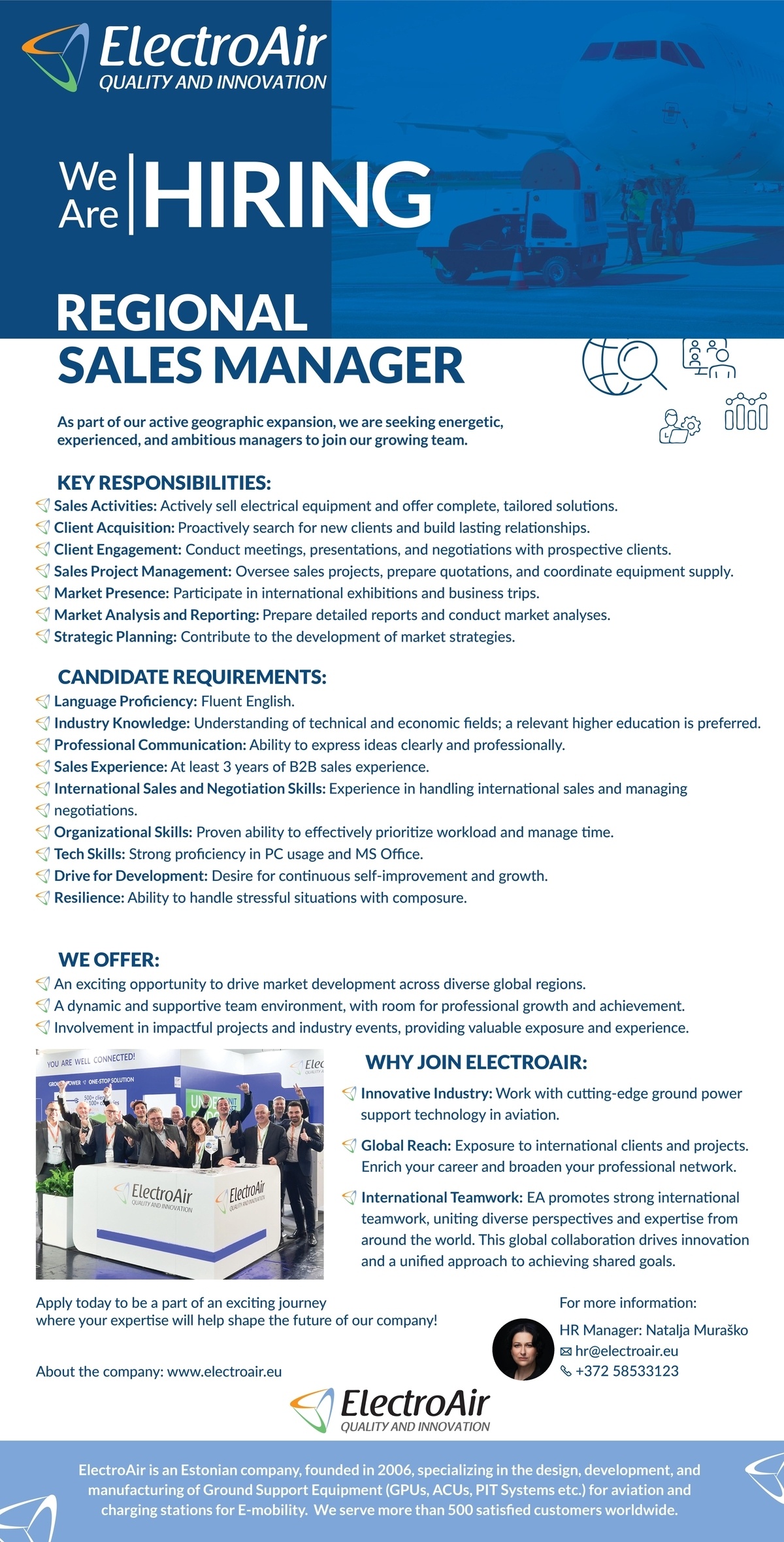 ELECTROAIR OÜ Regional Sales Manager