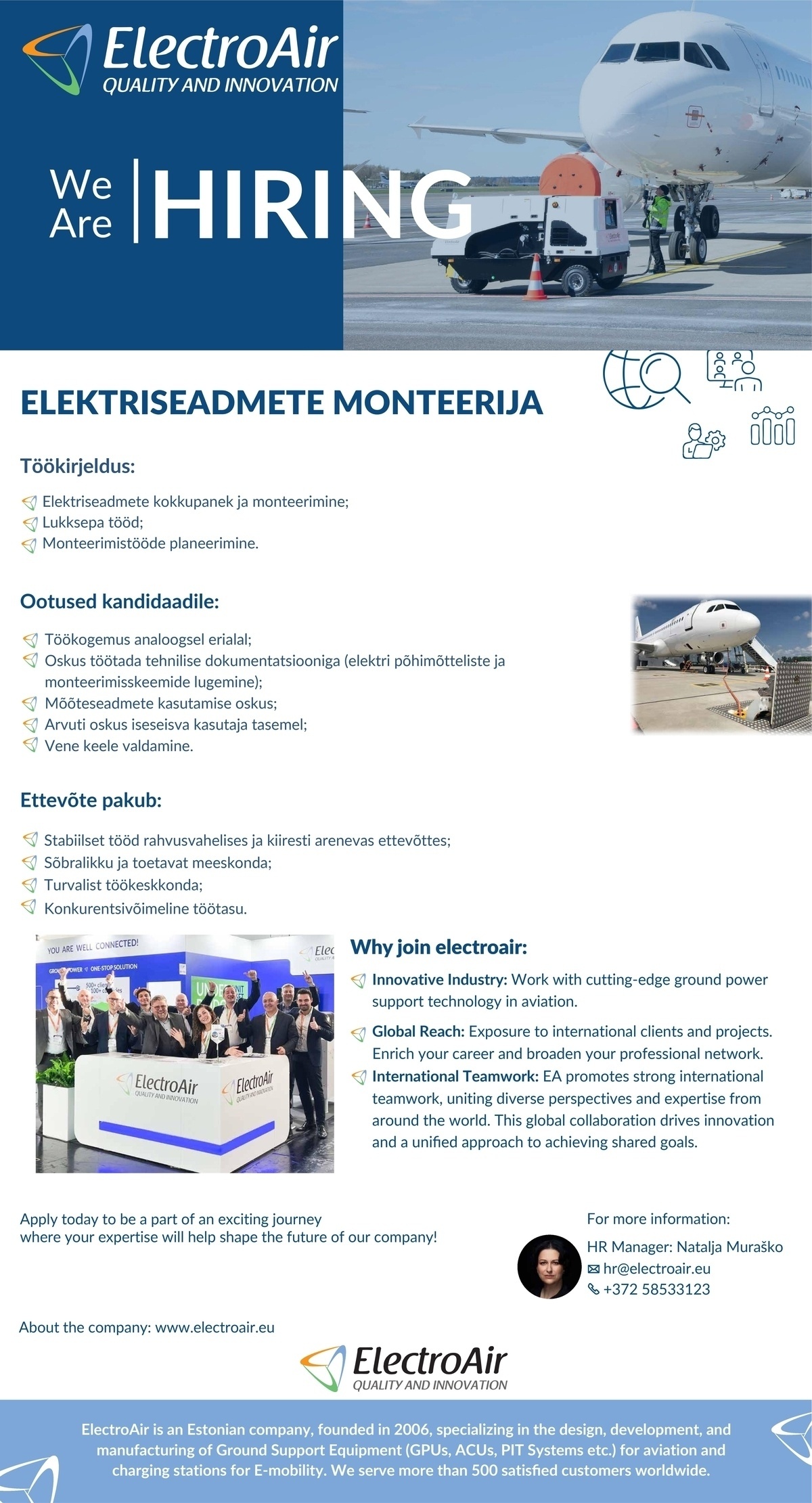 ELECTROAIR OÜ ELEKTRISEADMETE MONTEERIJA