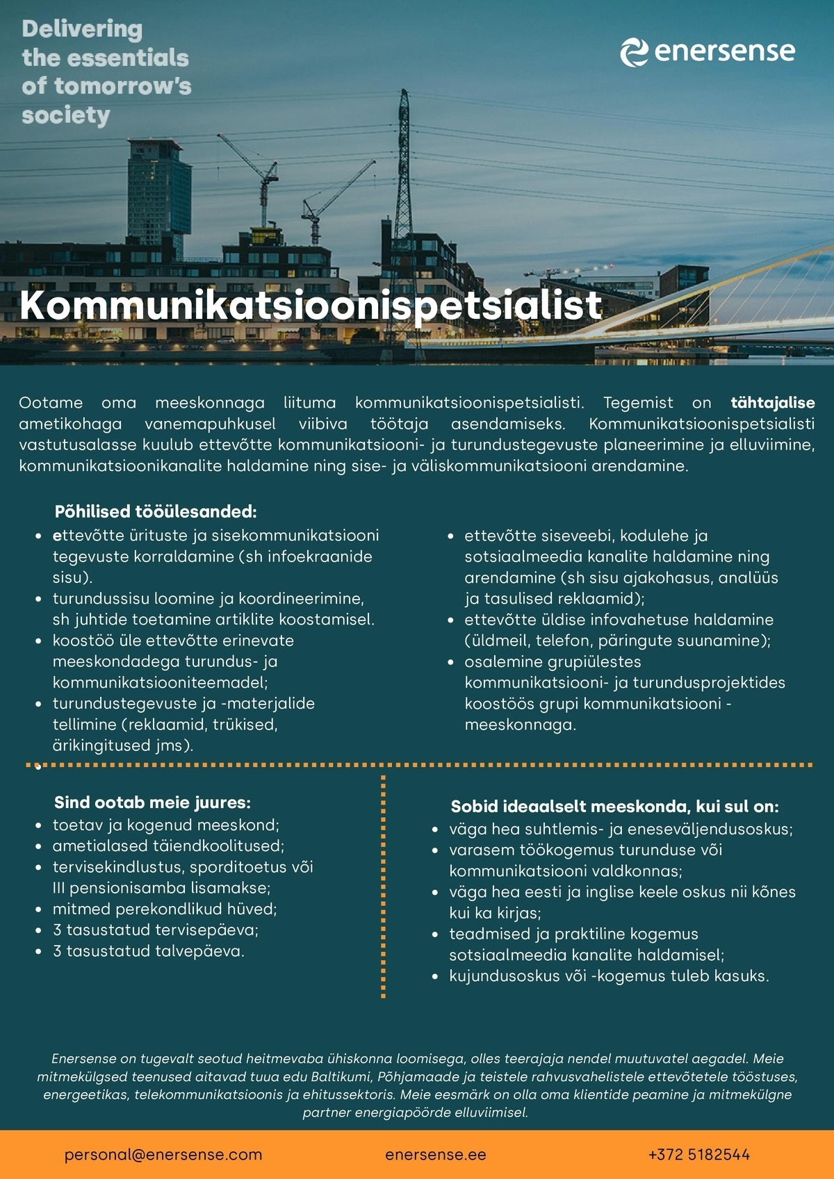 ENERSENSE AS Kommunikatsioonispetsialist