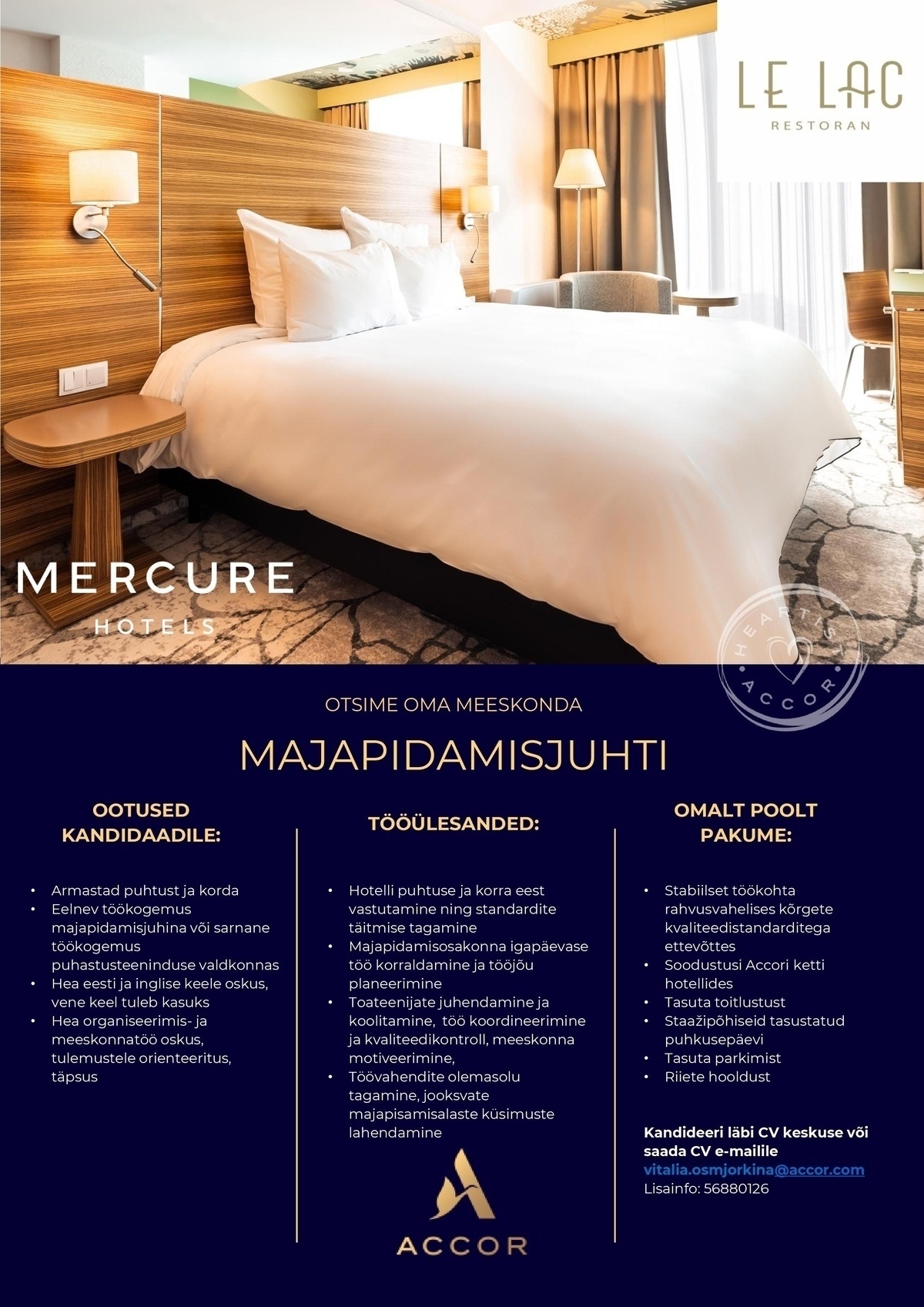 Mercure Tallinn Majapidamisjuht