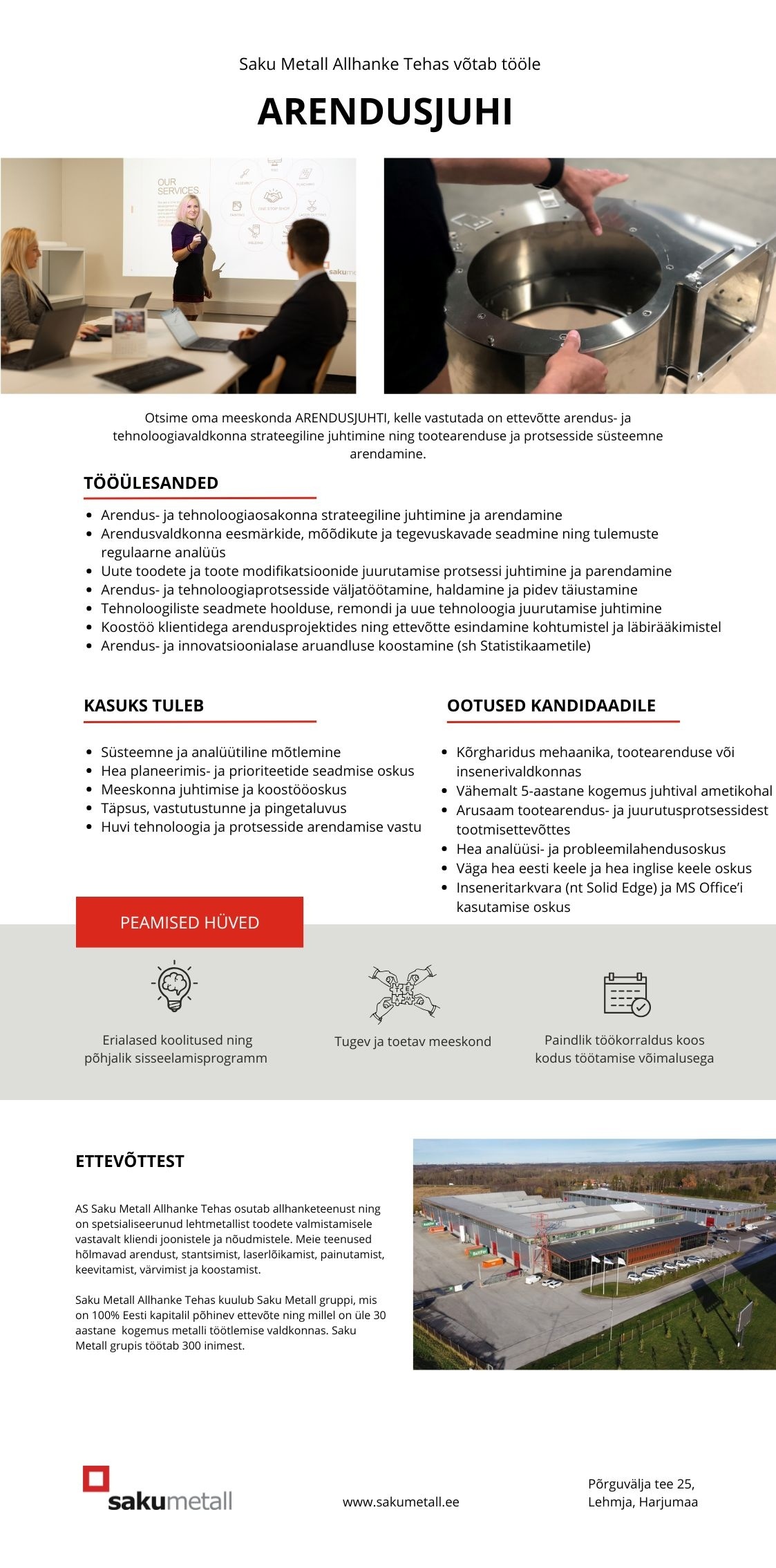 Saku Metall Allhanke Tehas AS Arendusjuht