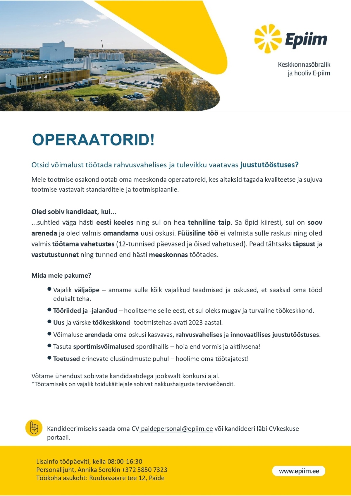 E-Piim tootmine AS Operaator