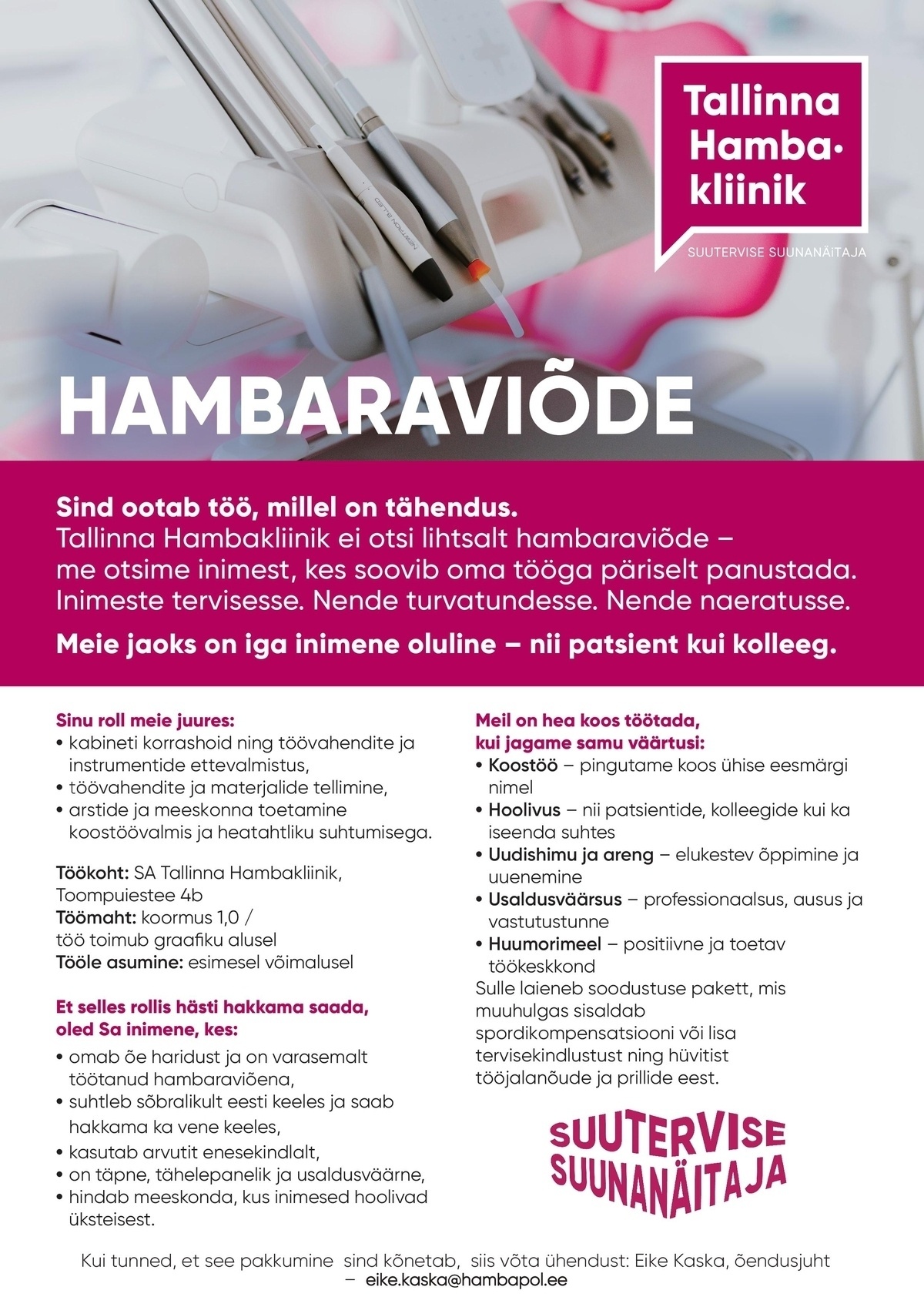 TALLINNA HAMBAKLIINIK AS Hambaraviõde/ hambaraviassistent
