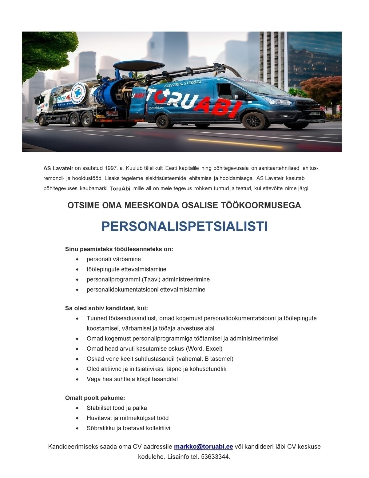 Lavateir AS Personalispetsialist