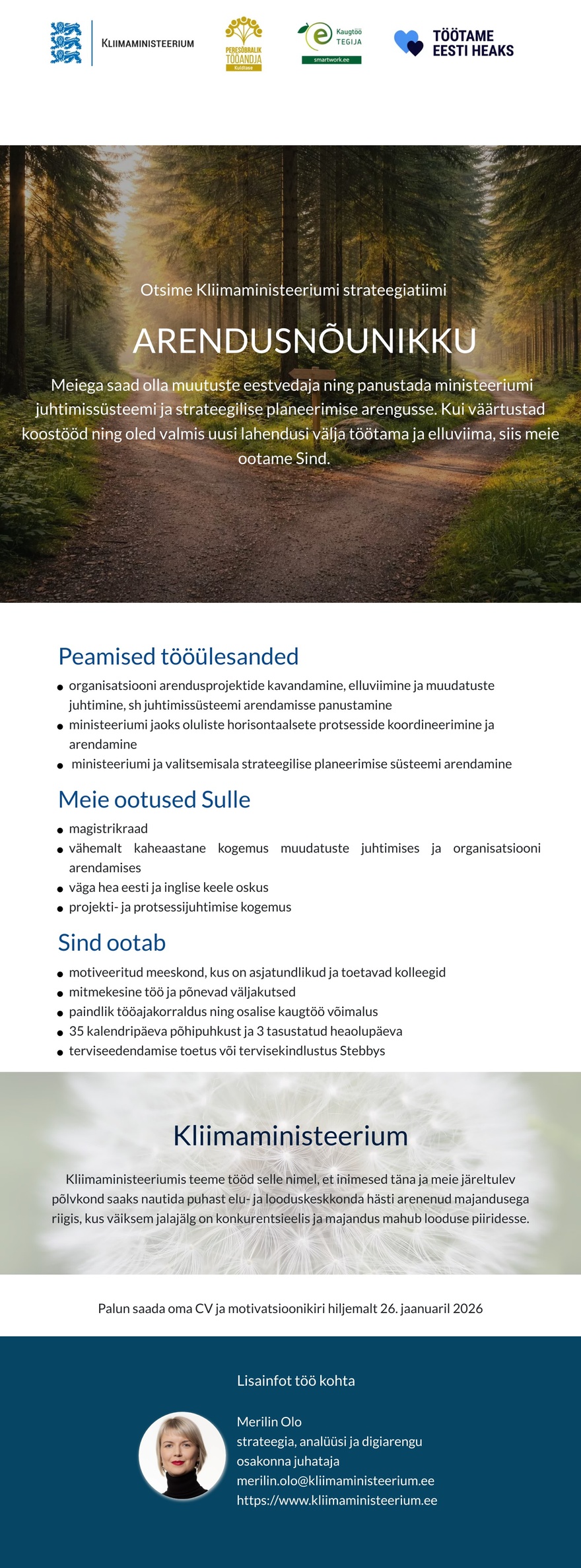 Kliimaministeerium Arendusnõunik