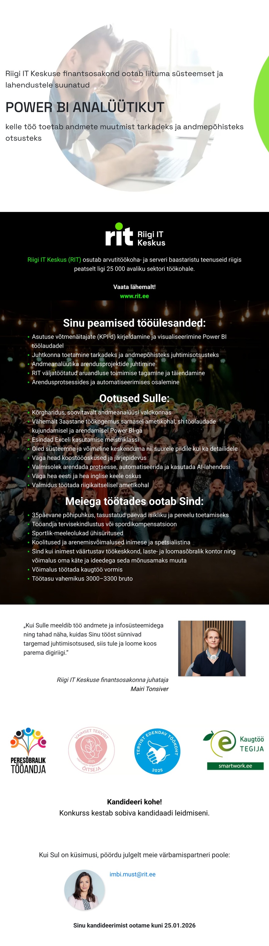 Riigi IT Keskus Power BI analüütik