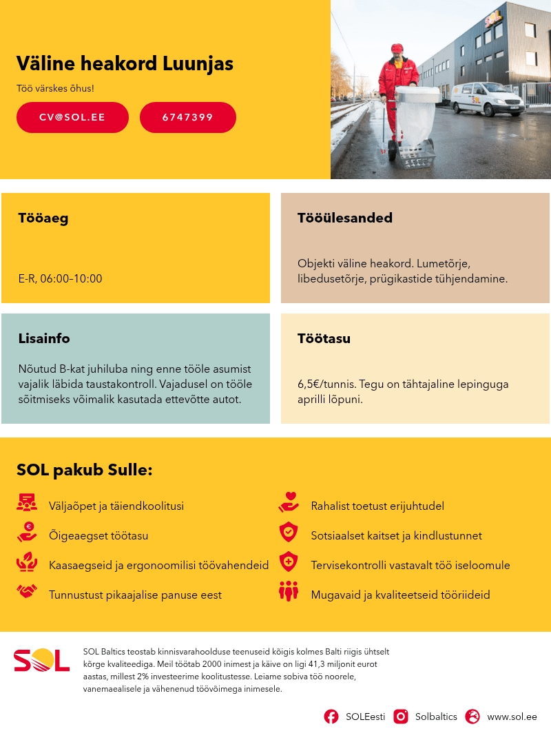 SOL Baltics OÜ Väline heakord Luunjas