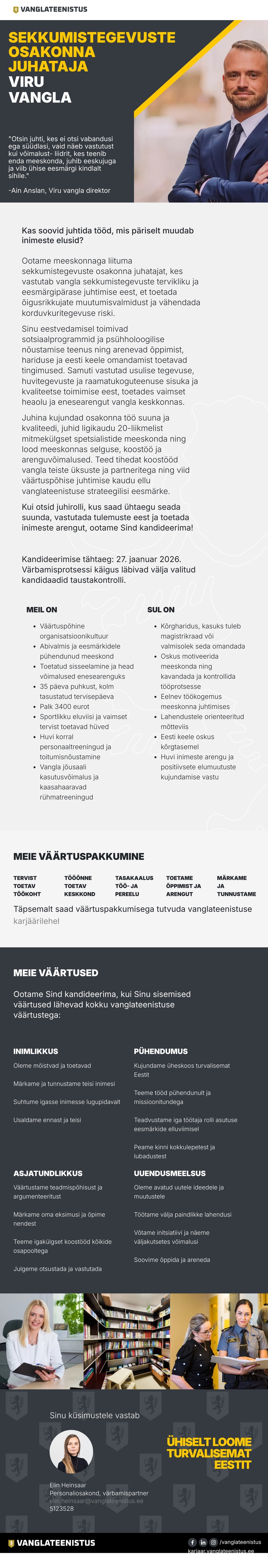 Viru vangla Sekkumistegevuste osakonna juhataja