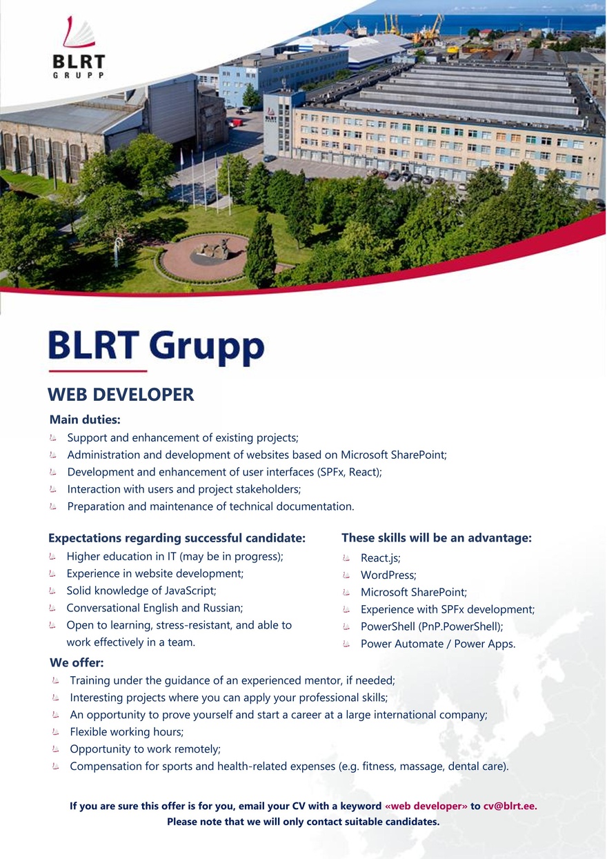 BLRT Grupp WEB developer
