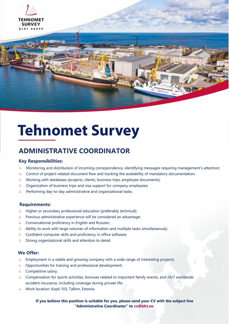 Tehnomet Survey Administrative coordinator