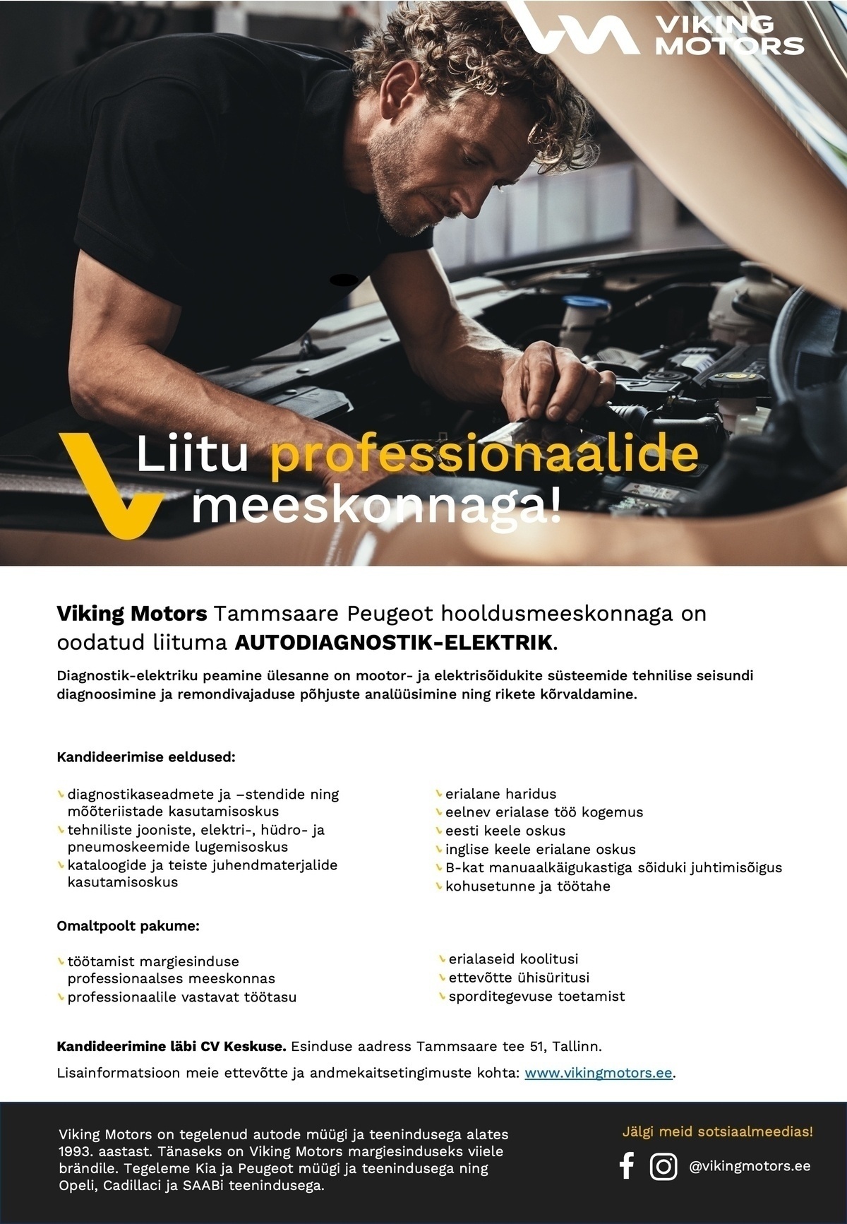Viking Motors AS Autodiagnostik Viking Motorsi Tammsaare esinduses